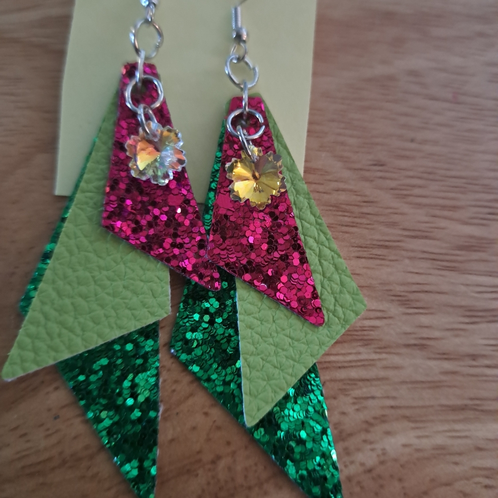 Handcrafted Faux Leather Earring